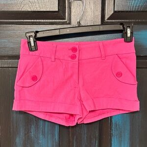 Vibrant Pink High Waist Women's Shorts